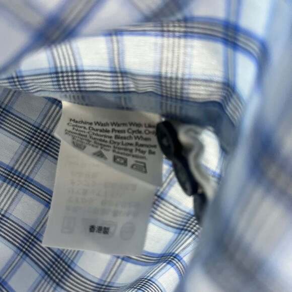Eddie Bauer Button-Up Men's Plaid Flannel Mens 3XL Blue Cotton Wrinkle Free - Picture 2 of 10